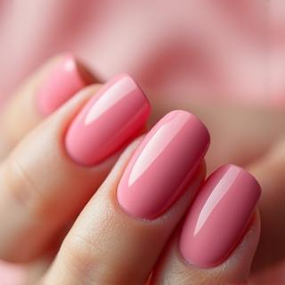 Close-up of perfect gel nail application