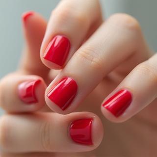 Fresh classic manicure with red polish
